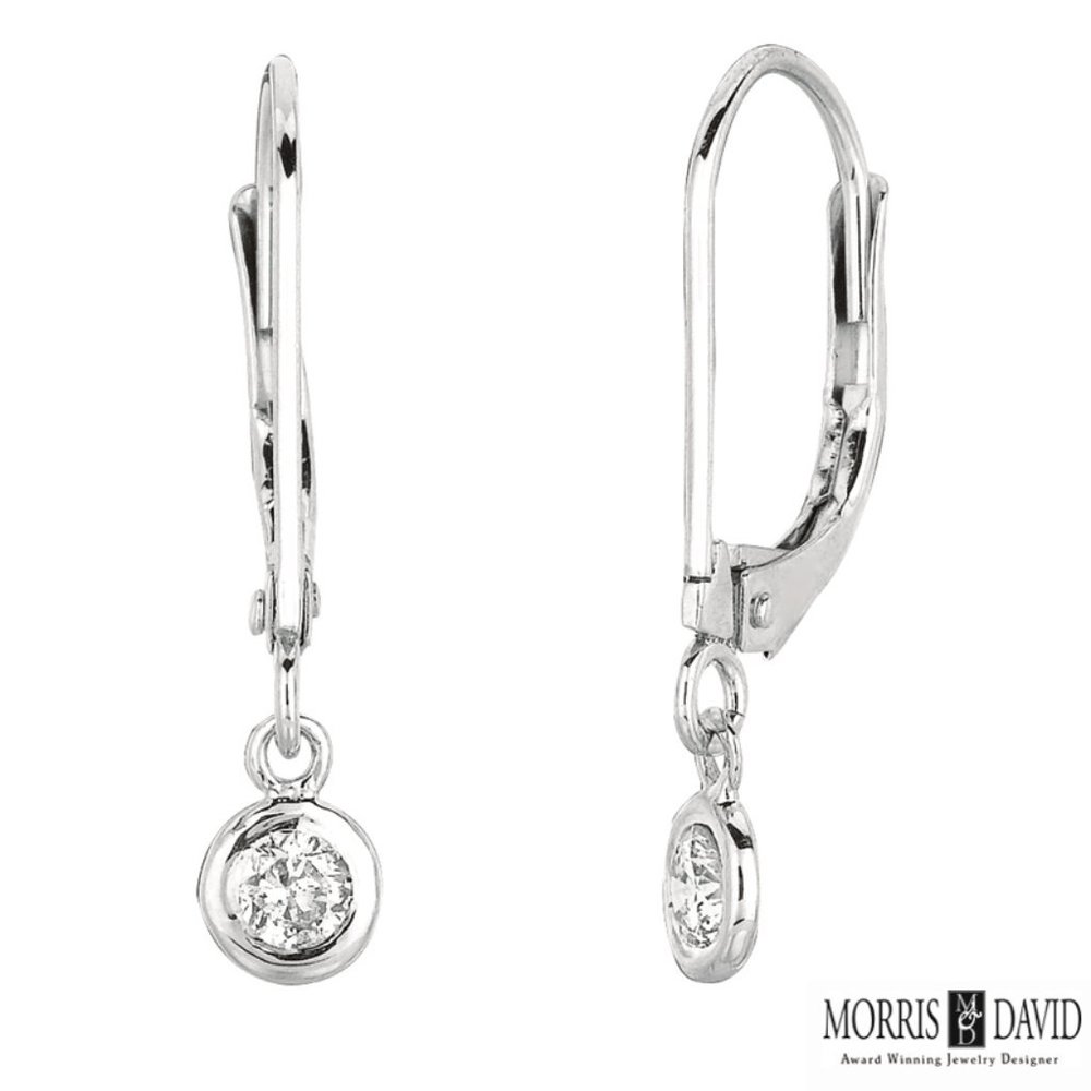 0.50 Carat Natural Diamond Bezel set Earrings G SI